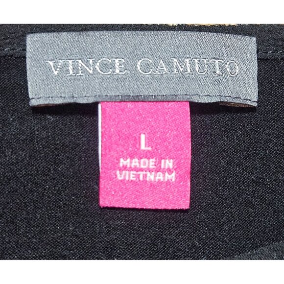 Vince Camuto Side Tie Top Black L Sleeveless Minimalist Workwear Chic Court Core - Picture 5 of 11